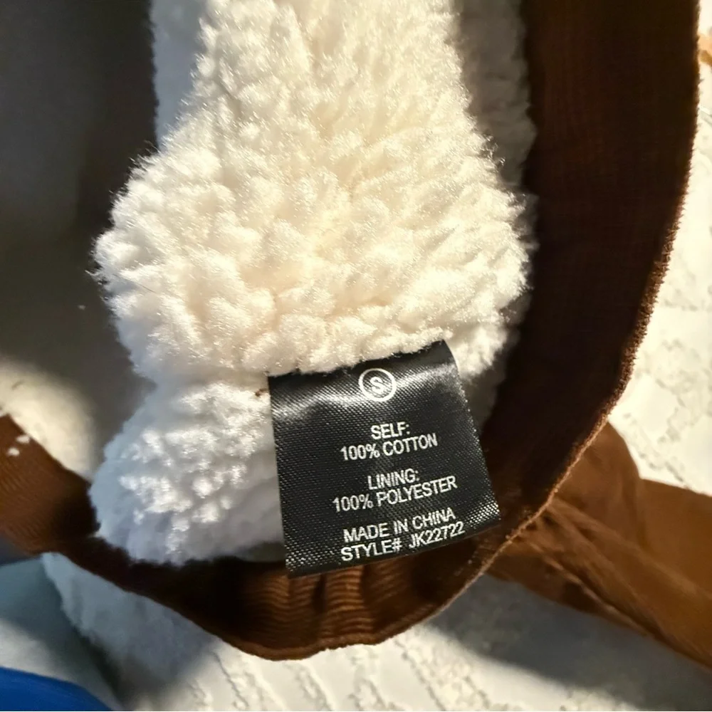 Fashion Nova Brown Corduroy Teddy Jacket with White Collar Size S - Picture 8 of 8